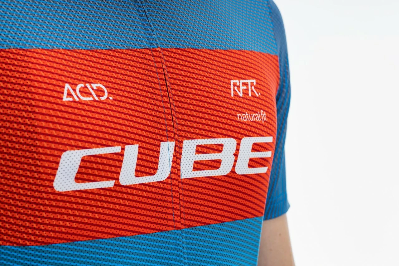CUBE TEAMLINE Trikot CMPT Kurzarm Blue´n´red´n´grey – Bild 4