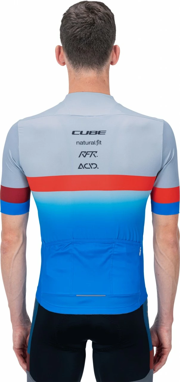 CUBE TEAMLINE Trikot Kurzarm Blue´n´red´n´grey – Bild 2