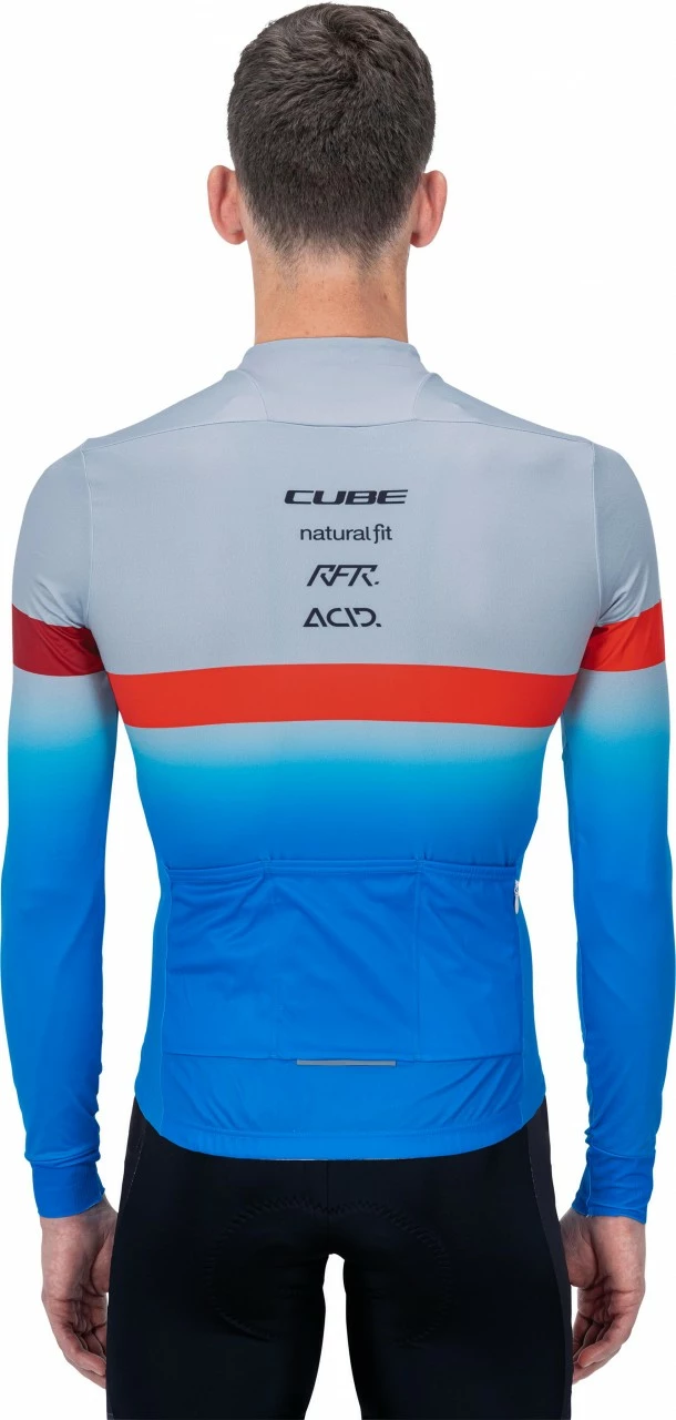 CUBE TEAMLINE Trikot Langarm Blue´n´red´n´grey – Bild 2