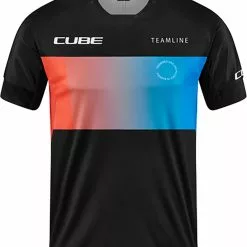 CUBE TEAMLINE Rundhalstrikot Kurzarm Black´n´blue´n´red