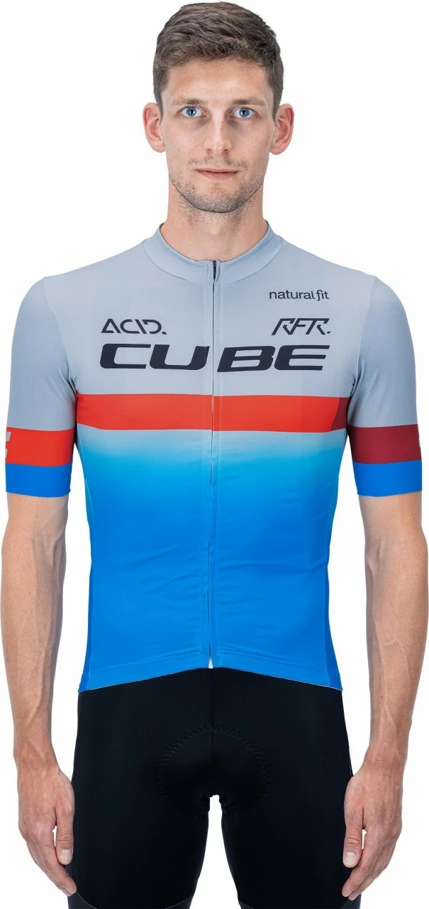 CUBE TEAMLINE Trikot Kurzarm Blue´n´red´n´grey – Bild 5