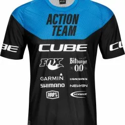 CUBE EDGE Rundhalstrikot Kurzarm X Actionteam Black´n´blue