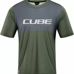 CUBE VERTEX Rundhalstrikot TM Kurzarm Olive´n´grey