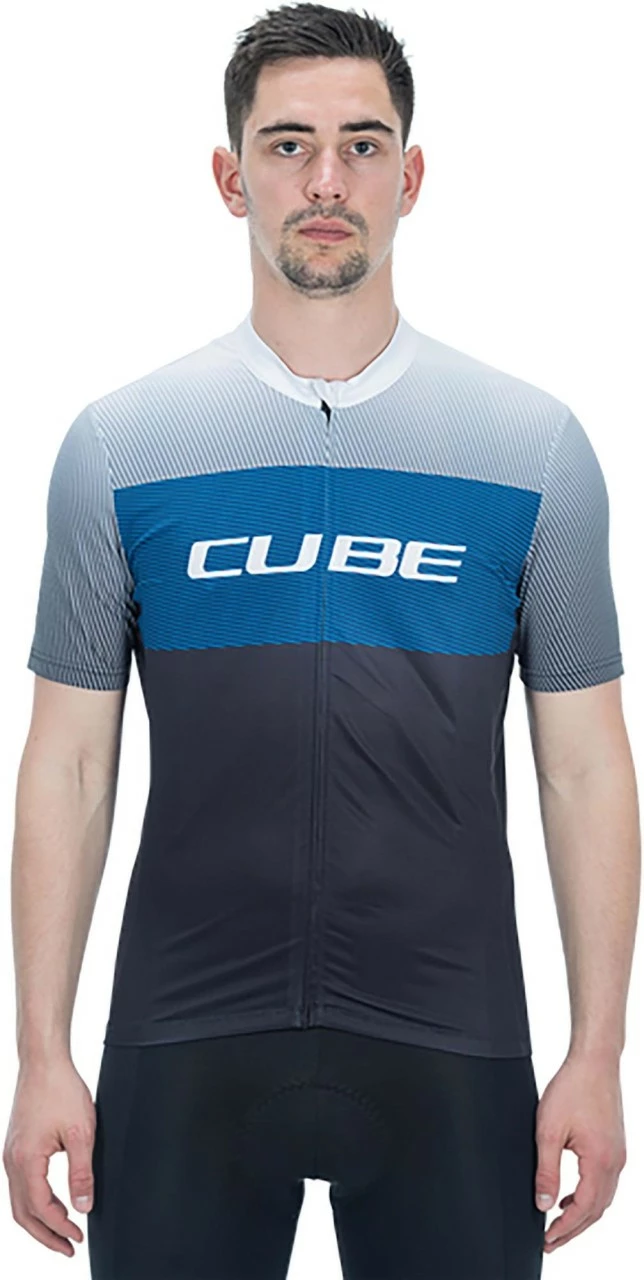 CUBE TEAMLINE Trikot CMPT Kurzarm Black´n´blue´grey – Bild 2