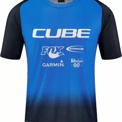 CUBE VERTEX Rundhalstrikot X Actionteam Kurzarm Black´n´blue